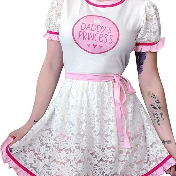 Littleforbig Dresses & Skirts - Littleforbig Adult Baby Diaper Lover ABDL Button Crotch Romper Onesie Dress